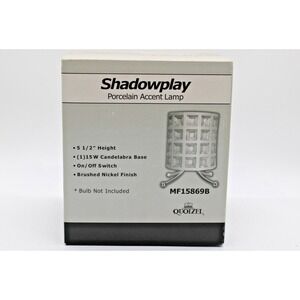 NOS Quoizel Shadowplay Porcelain Accent Lamp NEW in box, 5.5" Brushed Nickel